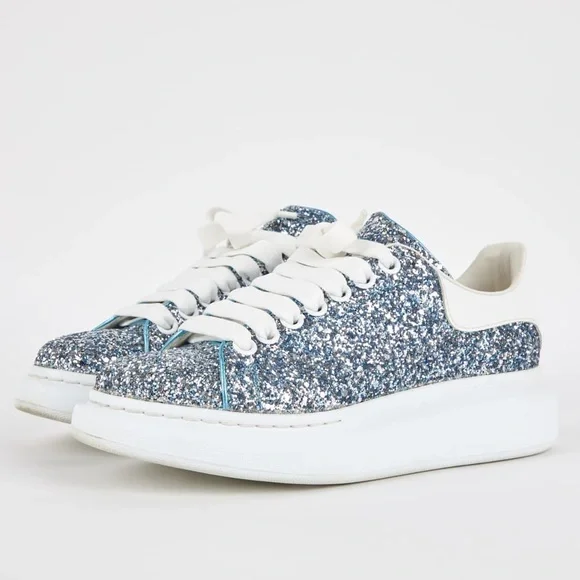 スニーカー Alexander McQueen 742750 W4W72 GLITTER Sneakers Alexander McQueen Silver Glitter Size 7 US /37 EU Women's